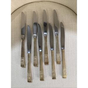 (8) Dinner Knives  Oneida Community CORONATION‎ Silver Plate 1936